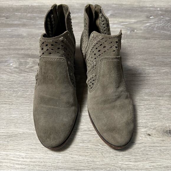 Vince Camuto Gray Suede Ankle Booties - Picture 3 of 7